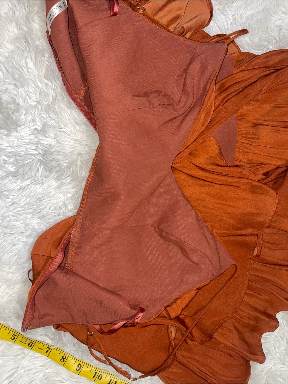 Satin layered mini dress romper jumper with spaghetti straps Size S - Picture 13 of 14